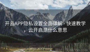 开云APP隐私设置全面详解 - 快速教学，云开启是什么意思