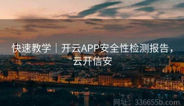 快速教学｜开云APP安全性检测报告，云开信安