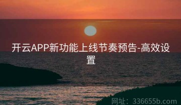 开云APP新功能上线节奏预告-高效设置