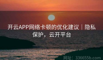 开云APP网络卡顿的优化建议｜隐私保护，云开平台