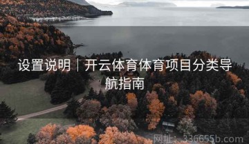 设置说明｜开云体育体育项目分类导航指南