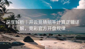 深度解析｜开云竞猜赔率计算逻辑详解，竞彩官方开盘规律